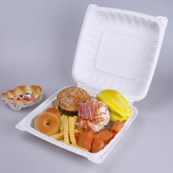Disposable Fast Food Box Made Of White Plastic