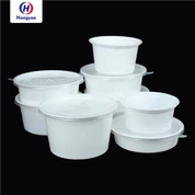 Bir martali ishlatiladigan oq plastik idishlar